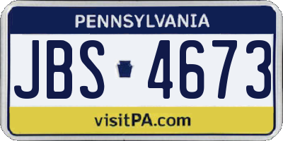 PA license plate JBS4673