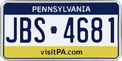 PA license plate JBS4681