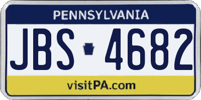PA license plate JBS4682