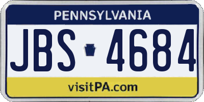 PA license plate JBS4684
