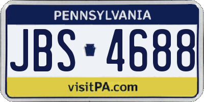 PA license plate JBS4688
