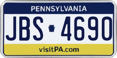 PA license plate JBS4690