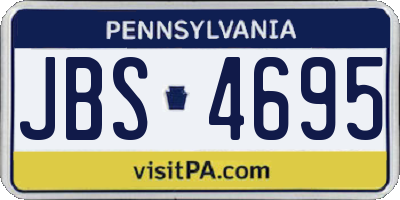 PA license plate JBS4695