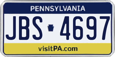 PA license plate JBS4697