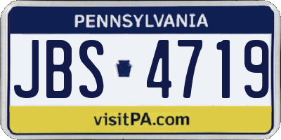 PA license plate JBS4719