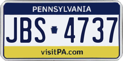 PA license plate JBS4737