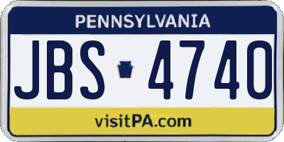 PA license plate JBS4740