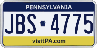 PA license plate JBS4775