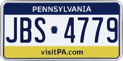 PA license plate JBS4779