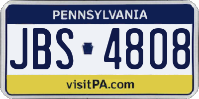 PA license plate JBS4808