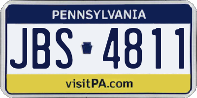 PA license plate JBS4811