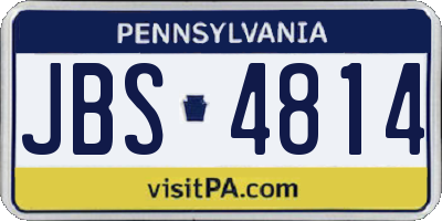 PA license plate JBS4814