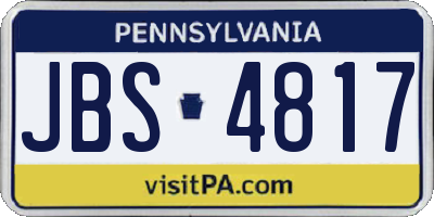 PA license plate JBS4817