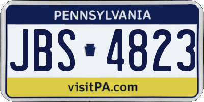 PA license plate JBS4823