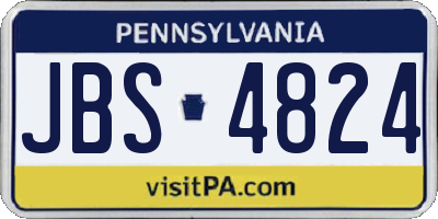 PA license plate JBS4824