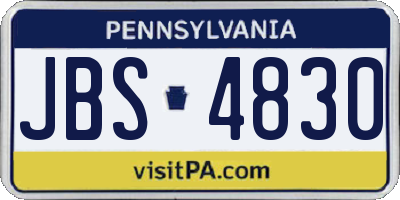 PA license plate JBS4830