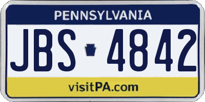 PA license plate JBS4842