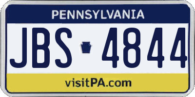 PA license plate JBS4844