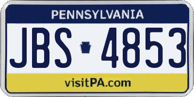 PA license plate JBS4853