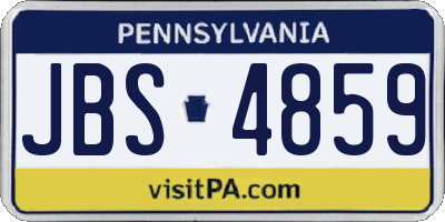 PA license plate JBS4859