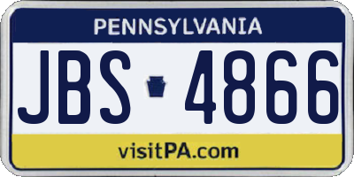 PA license plate JBS4866