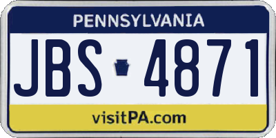 PA license plate JBS4871