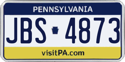 PA license plate JBS4873
