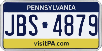 PA license plate JBS4879