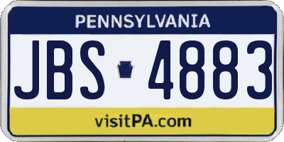 PA license plate JBS4883