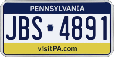 PA license plate JBS4891