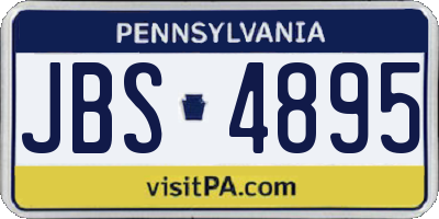 PA license plate JBS4895