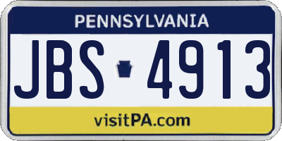 PA license plate JBS4913