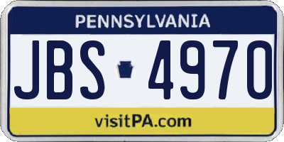 PA license plate JBS4970