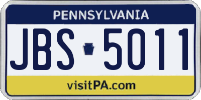 PA license plate JBS5011