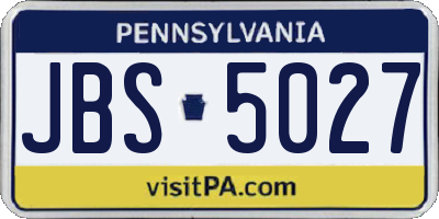 PA license plate JBS5027