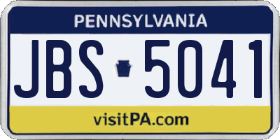 PA license plate JBS5041