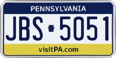 PA license plate JBS5051