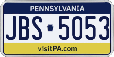 PA license plate JBS5053
