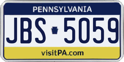PA license plate JBS5059