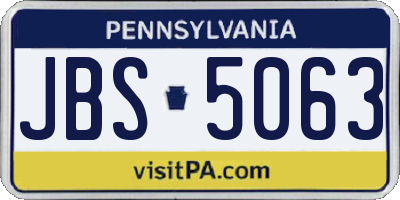 PA license plate JBS5063
