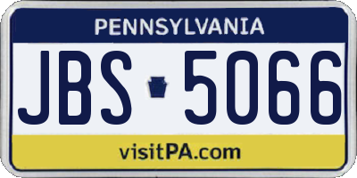 PA license plate JBS5066