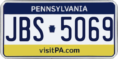 PA license plate JBS5069
