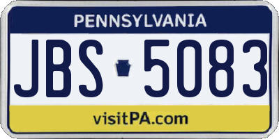 PA license plate JBS5083