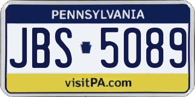 PA license plate JBS5089