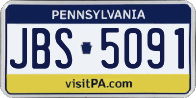 PA license plate JBS5091