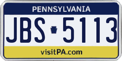 PA license plate JBS5113
