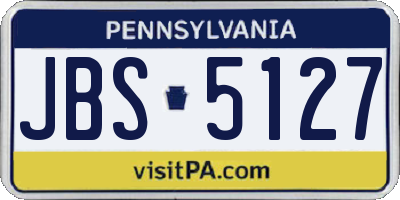 PA license plate JBS5127