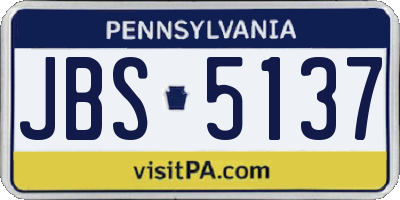 PA license plate JBS5137