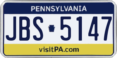 PA license plate JBS5147