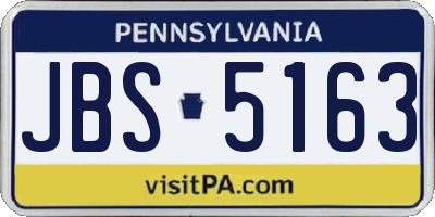 PA license plate JBS5163